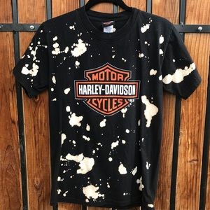 Vintage Bleached Acid Washed Harley Davidson Top
